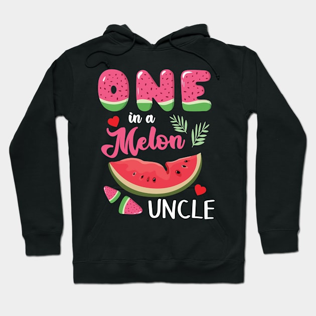 Hearts Watermelon Cream One In A Melon Uncle Niece Nephew Hoodie by joandraelliot